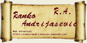 Ranko Andrijašević vizit kartica